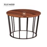 Solid Sheesham Wood Round Coffee Table(honey finish)