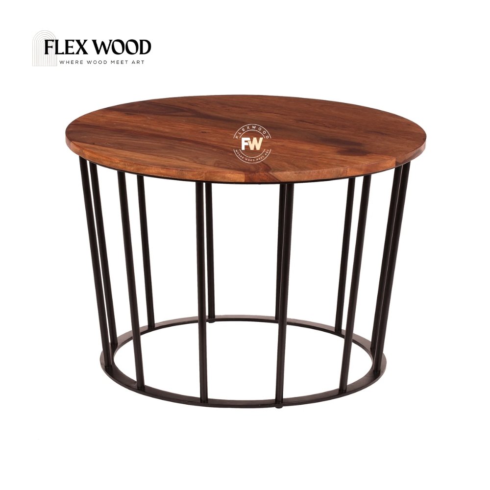 19 Solid Sheesham Wood Round Coffee Table(honey finish) - Image 1