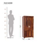 Solid Sheesham Wood Shoe Rack Cabinet - Image 6