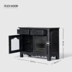 Flexwood modern Cabinet with Glass panels( black finish) - Image 3
