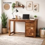 Morse Sheesham Wood Study Table in (Teak Finish)