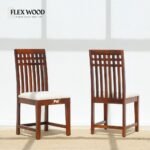 Sheesham Wood Dining Chair with Cushioned Seat - Image 2