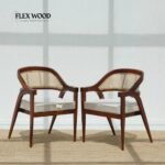 Wooden Dining Chair in Sheesham Wood & Cane set of 2 (honey finish) - Image 2
