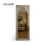 Handcarved Mango Wood Arch Mirror - Image 2