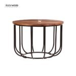 Solid Sheesham Wood Round Coffee Table - Image 2