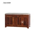 Flexwood Solid Sheesham Wood Shoe Rack Bench(honey finish) - Image 3