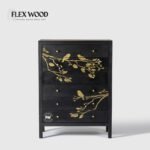 Flexwood Carved Chest of Drawer( black finish) - Image 2