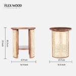 Wooden Round Bedside Table - Image 7