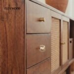 Solid Mango Wood TV Unit with Natural Cane Detailing - Image 2