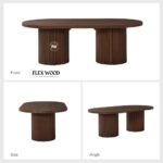 Modern Tall Coffee Table With Solid Wood Legs(walnut finish) - Image 3