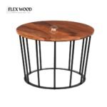 Solid Sheesham Wood Round Coffee Table(honey finish) - Image 2