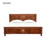Flexwood Solid Sheesham Wood King Size Bed(honey finish