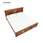 Flexwood Solid Sheesham Wood King Size Bed(honey finish - Image 4