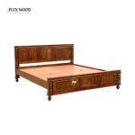 Flexwood Solid Sheesham Wood King Size Bed(honey finish - Image 6