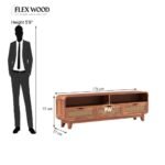 Wood TV Unit With 3 Cane Drawers - Image 5