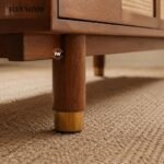 Solid Mango Wood TV Unit with Natural Cane Detailing - Image 4