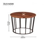 Solid Sheesham Wood Round Coffee Table(honey finish) - Image 5