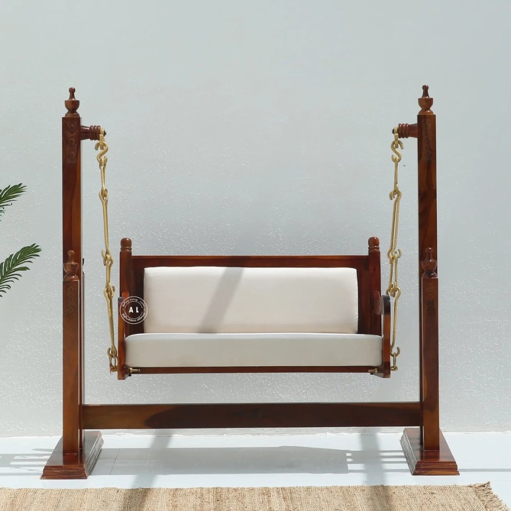 23 Sheesham Wood Indoor Swing (Jhula) with Cushion - Image 1