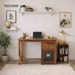 Henry Sheesham Wood Study Table in (Teak Finish)