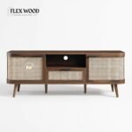 Wooden Cane TV Unit - Image 2