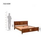 Flexwood Solid Sheesham Wood King Size Bed(honey finish - Image 7
