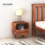 Wood Bedside Table Honey Finish