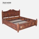 Sheesham Wood King Size Bed in Honey Finish - Image 6
