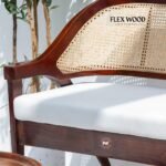 Wooden 3 Seater Sofa in Sheesham Wood & Cane - Image 5