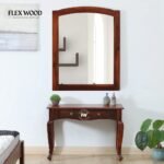 Sheesham Wood Dressing Cabinet In Honey Oak Finish With Mirror