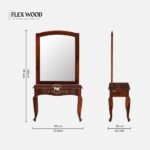 Sheesham Wood Dressing Cabinet In Honey Oak Finish With Mirror - Image 7