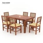 6 Seater Solid Wood Dining Table Set - Image 2