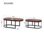 Flexwood Solid Sheesham Wood  flecNesting Coffee Table Set Of 2 - Image 9