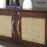 Sheesham Wood Console Table with 3 Doors - Walnut Finish - Image 4