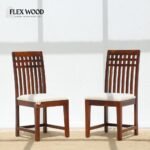 Sheesham Wood Dining Chair with Cushioned Seat - Image 3