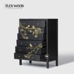 Flexwood Carved Chest of Drawer( black finish) - Image 7