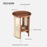 Wooden Round Bedside Table - Image 5