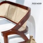 Wooden 3 Seater Sofa in Sheesham Wood & Cane - Image 4