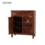Solid Sheesham Wood Shoe Cabinet With Drawers Storage - Image 5