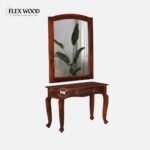 Sheesham Wood Dressing Cabinet In Honey Oak Finish With Mirror - Image 3