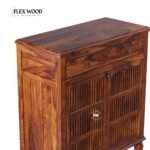 Solid Sheesham Wood Shoe Cabinet With Drawers Storage - Image 6