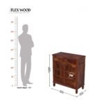 Solid Sheesham Wood Shoe Cabinet With Drawers Storage - Image 9