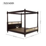 Wooden King Size Poster Bed without Storage - Image 6