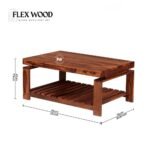 Flexwood Solid Sheesham Wood Coffee Table(honey finish) - Image 3