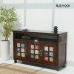 3 Door Sheesham Wood Sideboard & Cabinet - Walnut Finish - Image 2