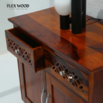 Sheesham Wood Cabinet with 2 Doors & 2 Drawers - Image 4