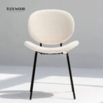 Modern Upholstered Chair in Boucle Fabric