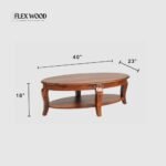 Flexwood Sheesham Wood Oval Coffee Table(honey finish) - Image 4