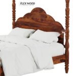 Flexwood Solid Sheesham Wood Poster Bed In King Size(honey finish) - Image 4