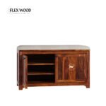 Flexwood Solid Sheesham Wood Shoe Rack Bench(honey finish) - Image 4