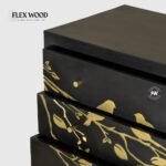 Flexwood Carved Chest of Drawer( black finish) - Image 6